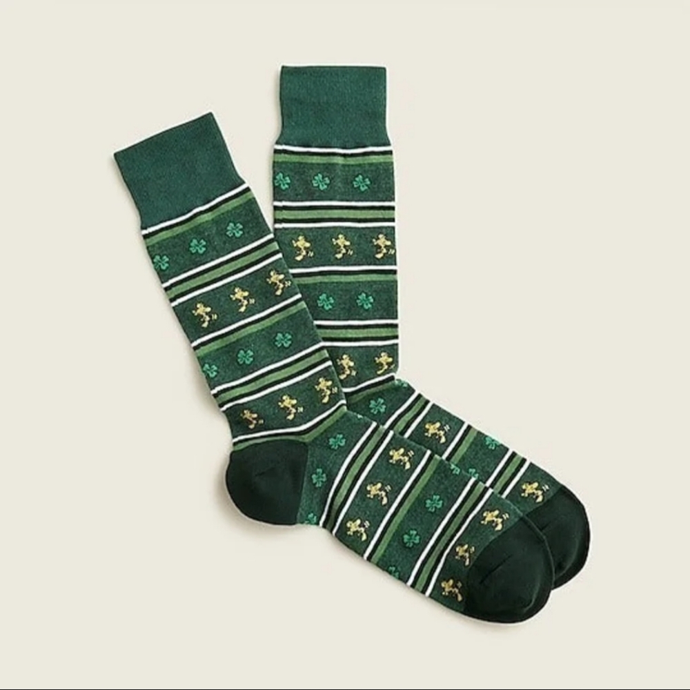 J.CREW Peanuts® X. J.Crew socks Four Leaf Clovers & Woodstock Peanuts BNWT SO